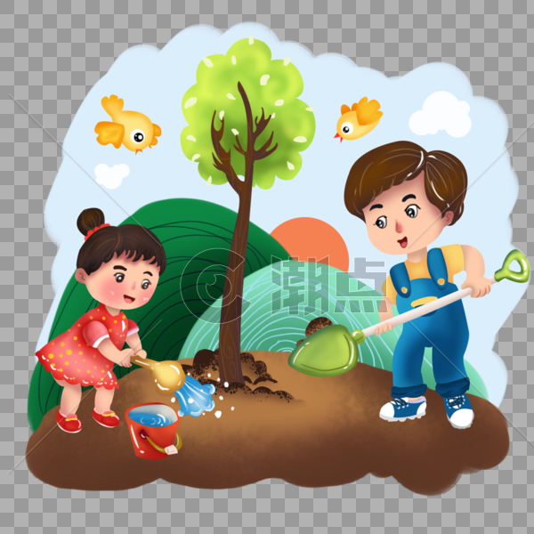 植树节儿童种树图片素材免费下载