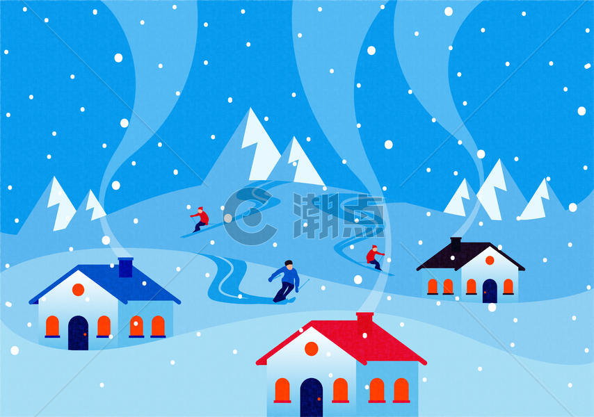 唯美冬季滑雪活动图片素材免费下载