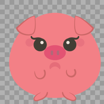 生气气红脸的小猪图片素材免费下载