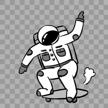 玩滑板的宇航员图片素材免费下载