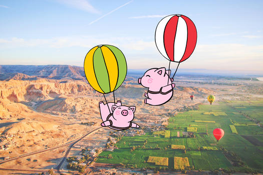 创意飞行小猪图片素材免费下载