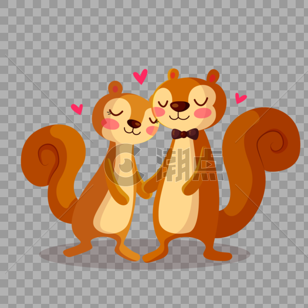 可爱创意小松鼠过情人节图片素材免费下载