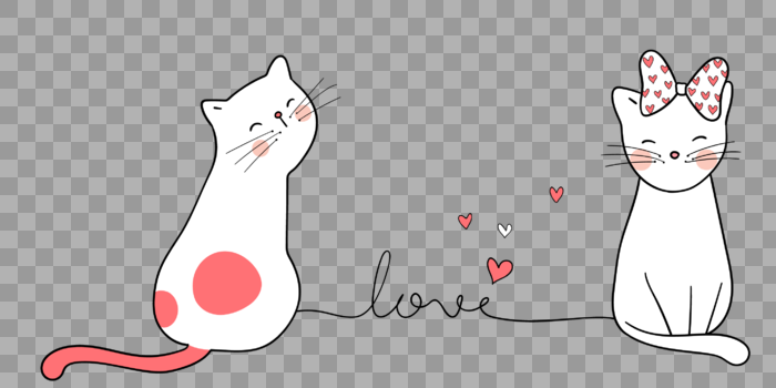 可爱创意小猫表爱意甜蜜过情人节图片素材免费下载
