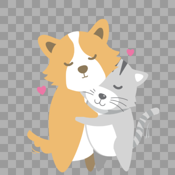 情人节拥抱的小狗图片素材免费下载