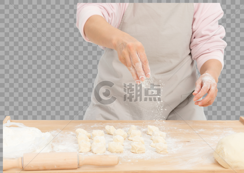 揪剂子捏面团包饺子图片素材免费下载