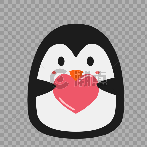 爱你哟送爱心的小企鹅图片素材免费下载