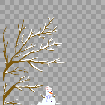 雪人与树图片素材免费下载