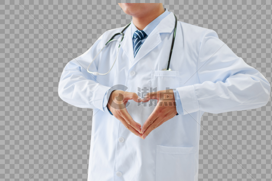 做心形手势的医生图片素材免费下载