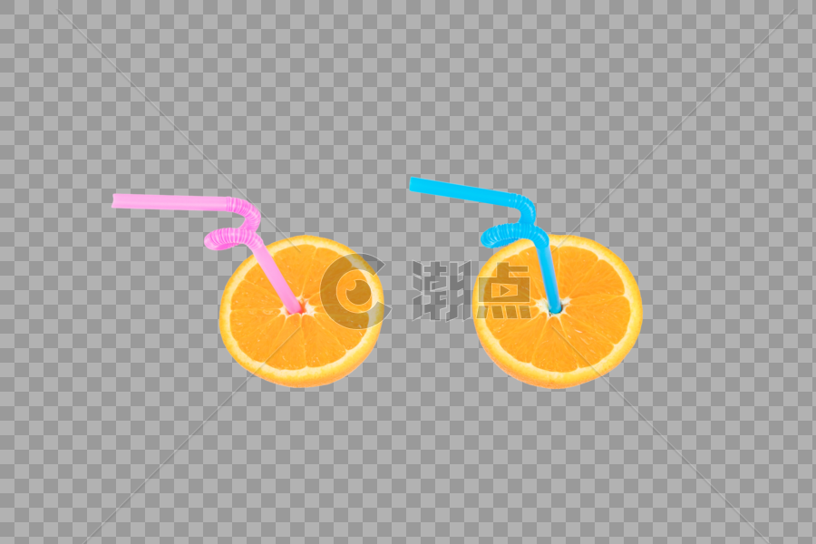 插着吸管的橙子图片素材免费下载