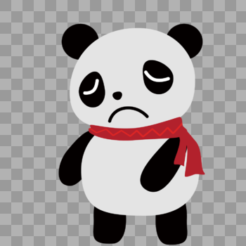 伤心低头的小熊猫图片素材免费下载