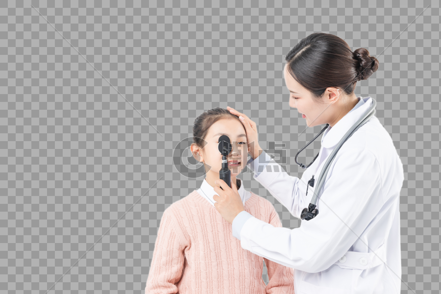 医生给女生眼睛检测图片素材免费下载