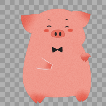 打领带的猪形象图片素材免费下载