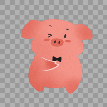 打领结的猪形象图片素材免费下载