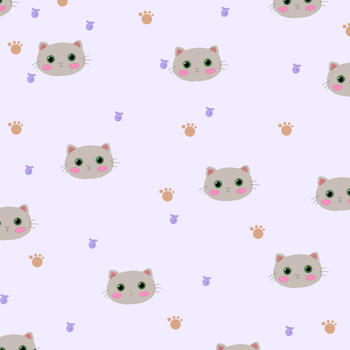 紫色小猫咪背景图片素材免费下载