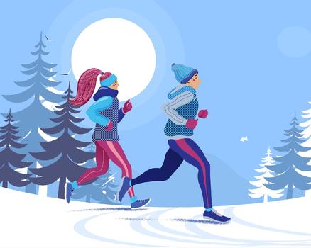 冬季运动人物插画图片素材免费下载
