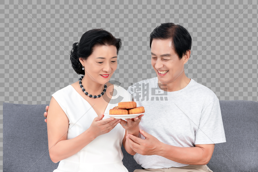幸福一家人中秋节吃月饼图片素材免费下载