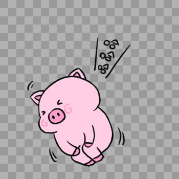 开心的猪形象图片素材免费下载