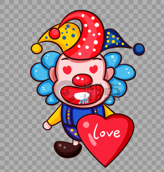 色迷迷小丑表情图片素材免费下载