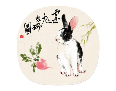 水墨生肖之兔图片素材免费下载