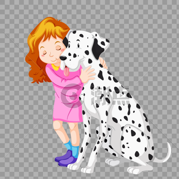 温馨拥抱小狗的女孩图片素材免费下载