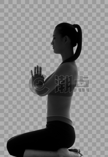 瑜伽女性剪影图片素材免费下载