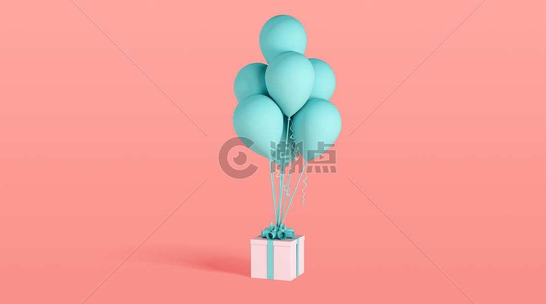 创意气球礼盒场景图片素材免费下载