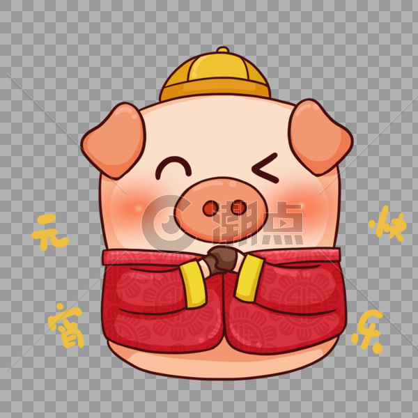 猪猪祝福元宵快乐图片素材免费下载