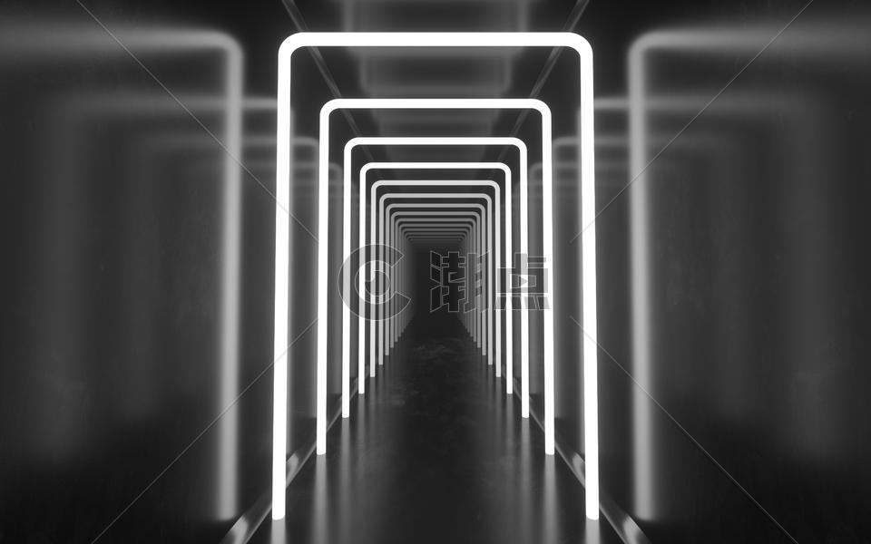 科技空间隧道灯光场景图片素材免费下载