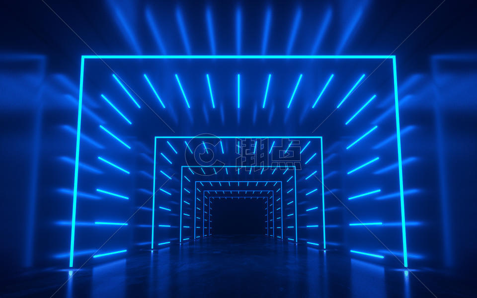 科技空间隧道灯光场景图片素材免费下载