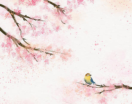 粉色小清新水彩樱花春天手绘插画图片素材免费下载