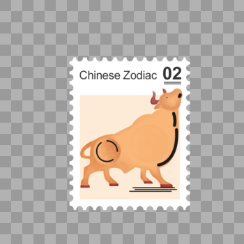 牛邮票图片素材免费下载