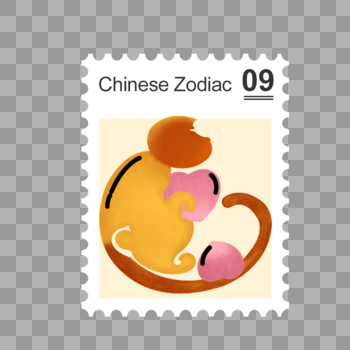 猴邮票图片素材免费下载