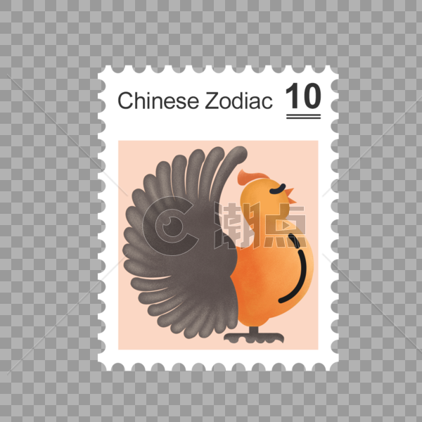 鸡邮票图片素材免费下载
