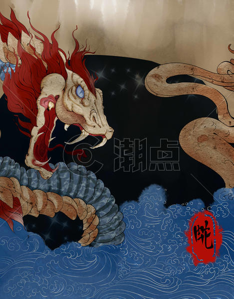 十二生肖巳蛇插画图片素材免费下载