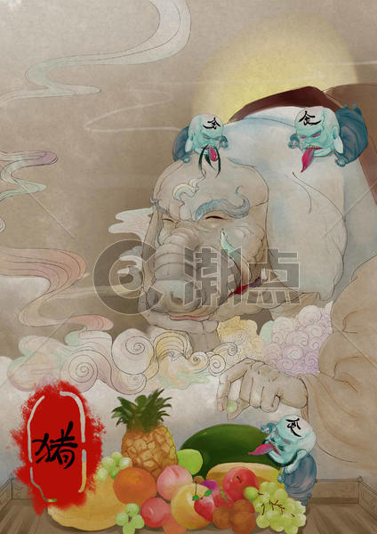 十二生肖亥猪插画图片素材免费下载