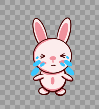 哭泣兔宝宝表情图片素材免费下载