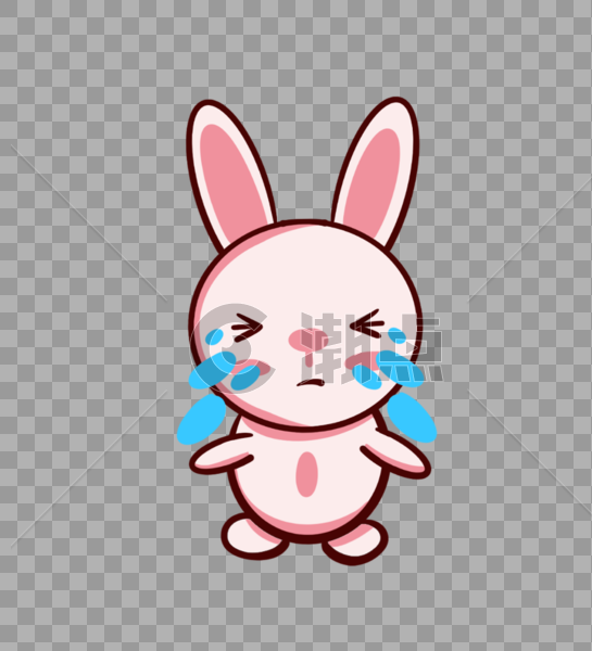 哭泣兔宝宝表情图片素材免费下载