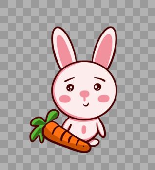 采萝卜兔宝宝表情图片素材免费下载