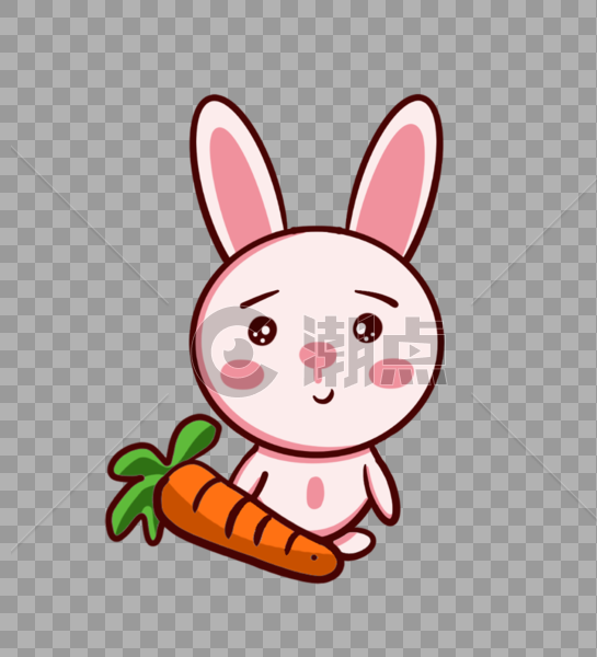 采萝卜兔宝宝表情图片素材免费下载