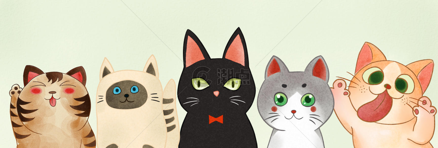 卡通可爱萌宠猫咪插画图片素材免费下载