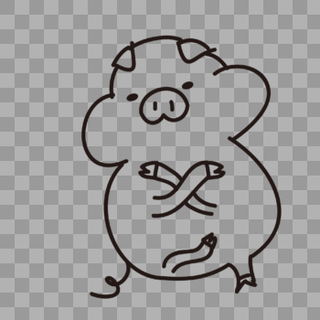 小猪抱抱可爱表情包图片素材免费下载