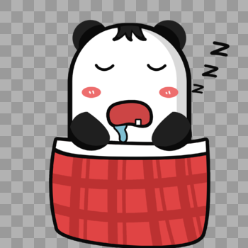 卡通熊猫熟睡表情图片素材免费下载