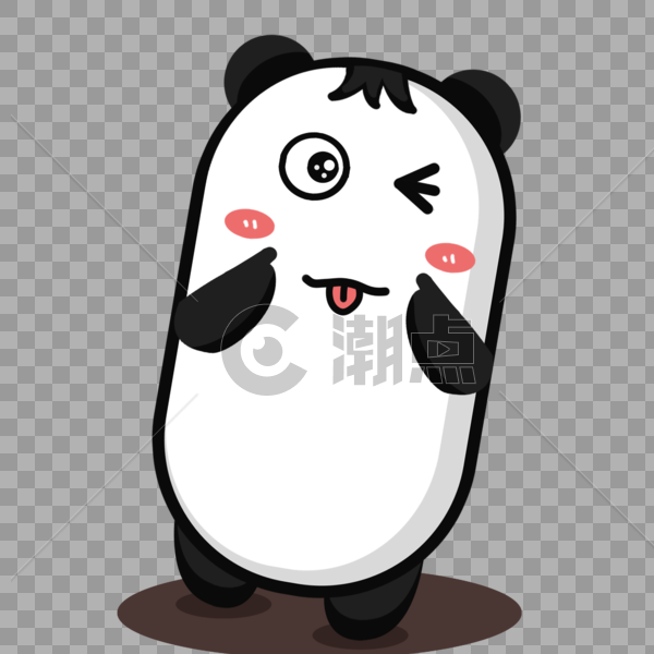 卡通熊猫调皮表情图片素材免费下载