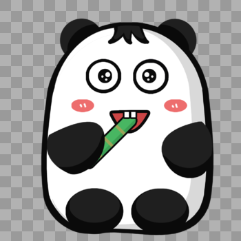 卡通熊猫吃货表情图片素材免费下载