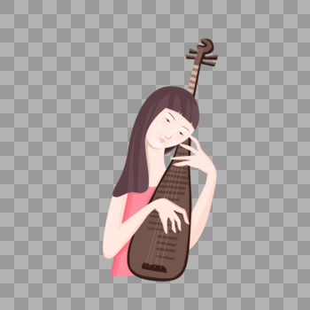 弹琵琶的女孩图片素材免费下载
