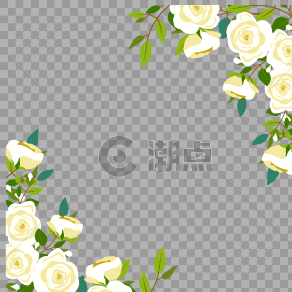 黄色玫瑰花边框图片素材免费下载