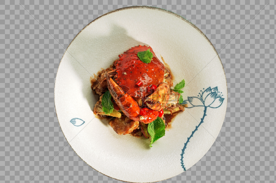 黑胡椒干葱焗肉蟹图片素材免费下载