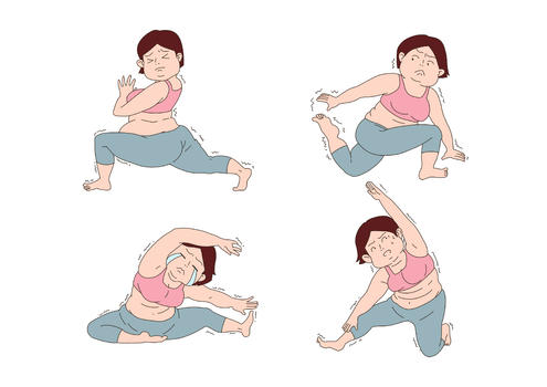 胖子瑜伽图片素材免费下载