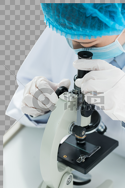 科研人员使用显微镜设计元素4480*6720图片素材