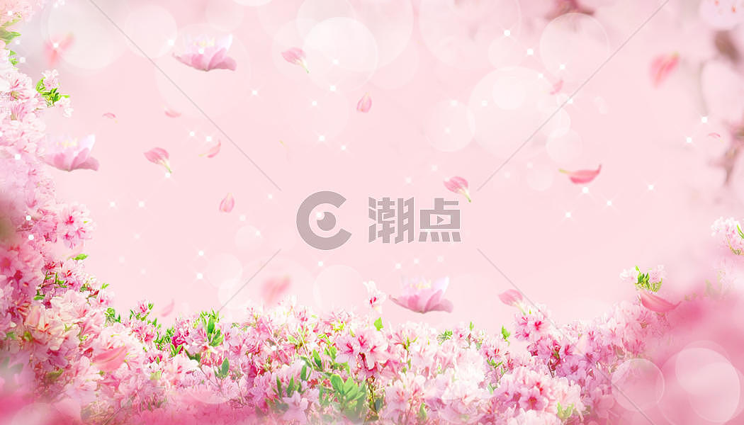 粉色梦幻花朵背景图片素材免费下载